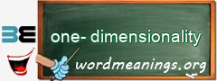 WordMeaning blackboard for one-dimensionality